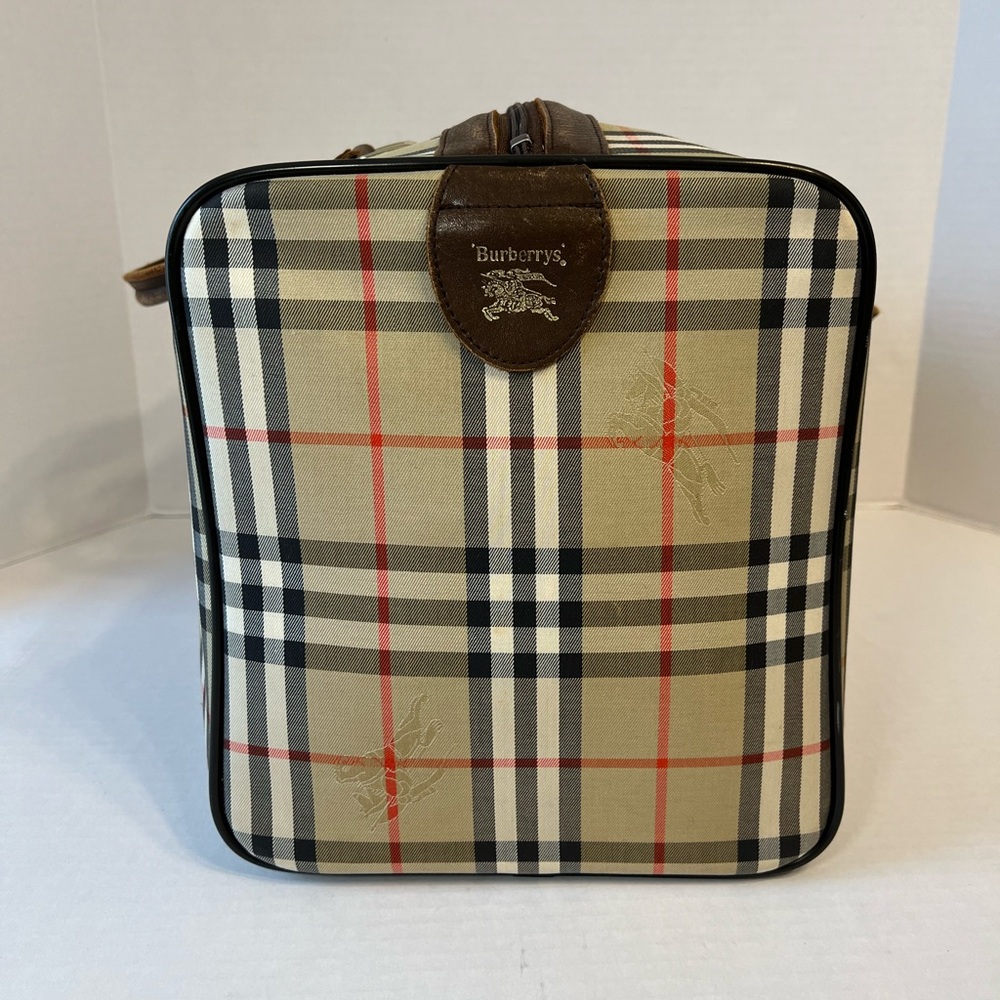 Burberry Nova Check Boston Bag Canvas Beige Brown‎ gold 100% authentic - Picture 6 of 16
